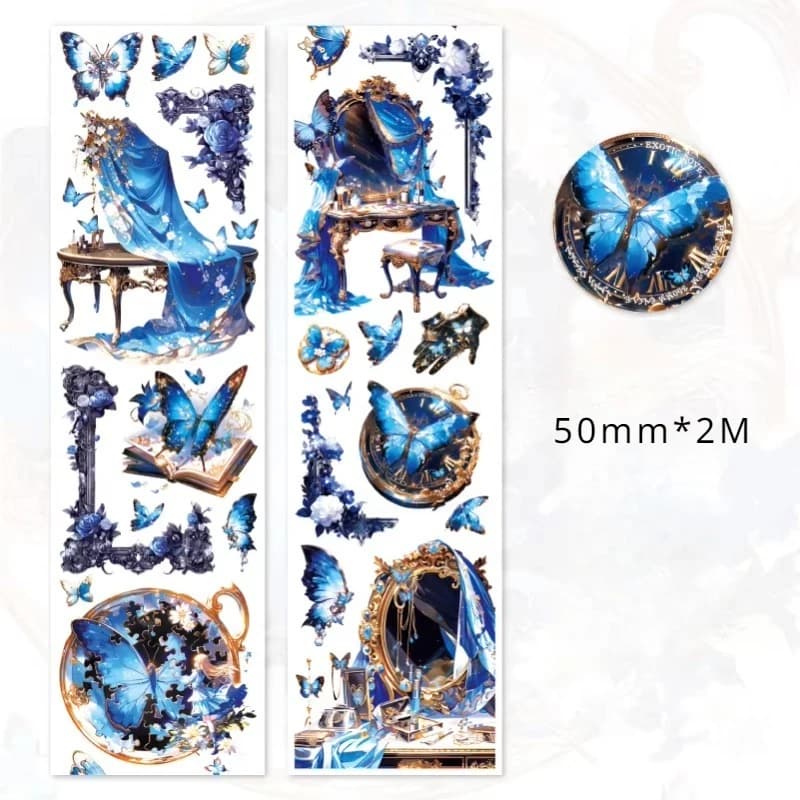 Rouleau de ruban adhésif d'amour exotique PET, 1 rouleau de 2M, matériel rétro pour manuel, boucle décorative, fournitures pour Scrapbook, 50mm x 2m