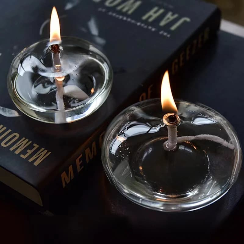 Bougeoir plat en verre Transparent fabriqué à la main