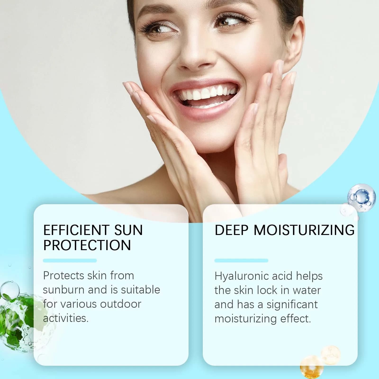 Crème solaire SPF 50 + crème solaire visage corps peau crème de protection huile-contrôle hydratant visage corps soins de la peau