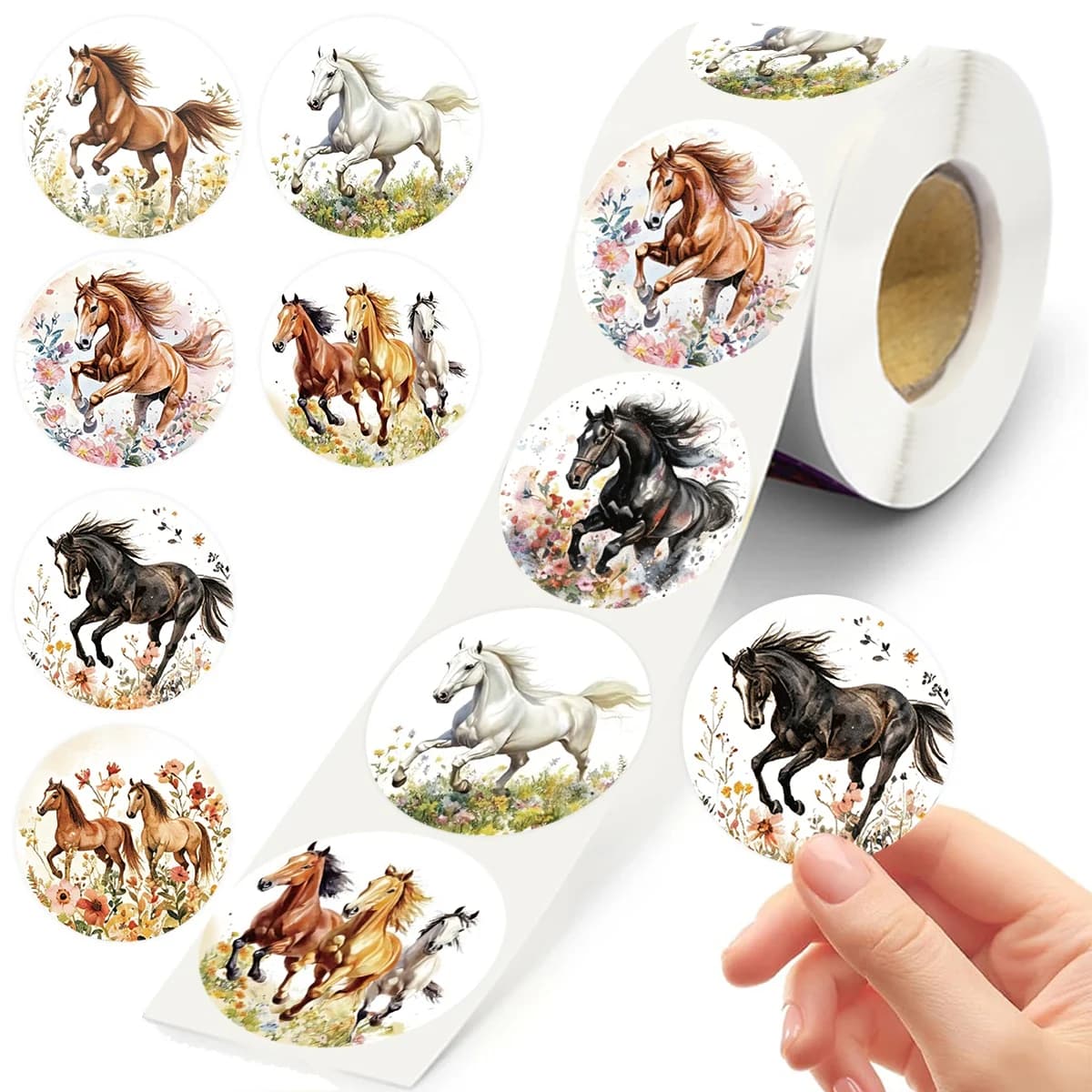 Autocollants cheval en rouleau