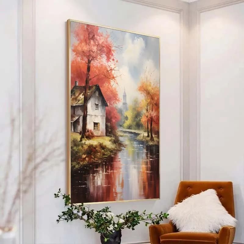 Peinture à l'huile abstraite sur toile imprimée