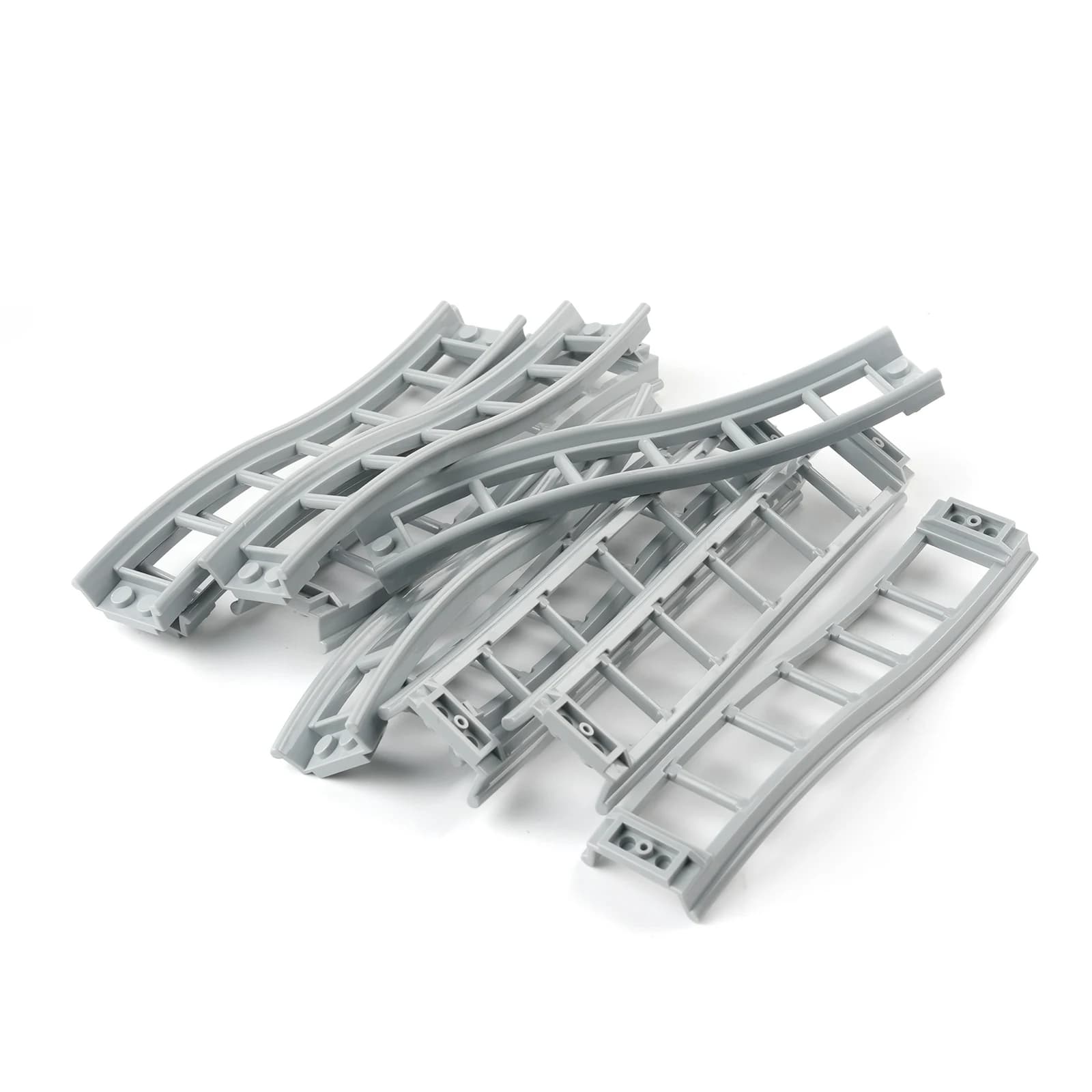 Rails de piste de montagnes russes grises, 10 pièces, petites pièces techniques de Paticle, bloc de construction MOC Compatible avec legoeds 25061 26559 26560