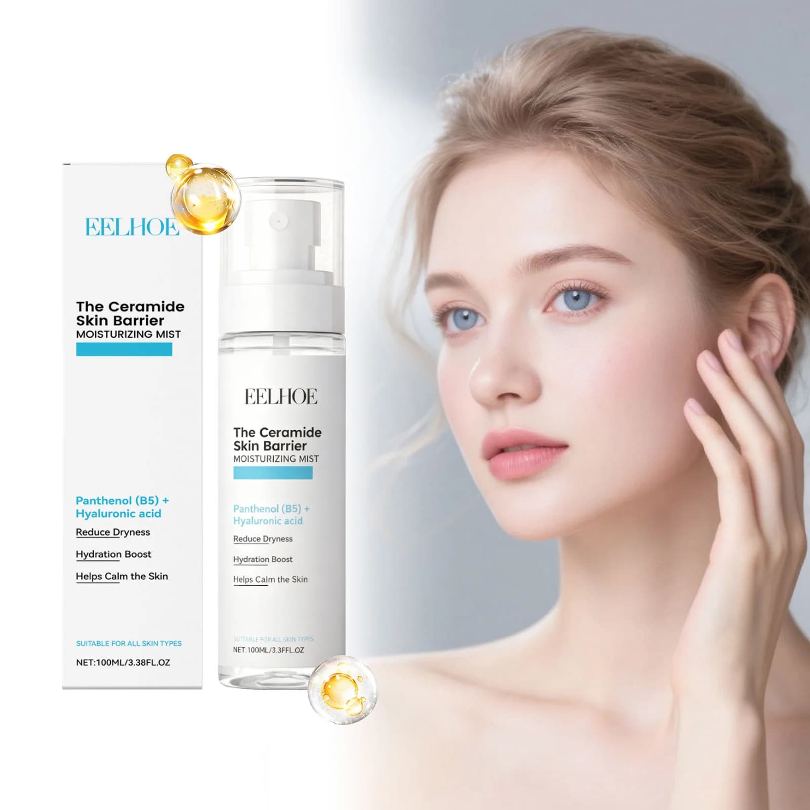 Brume hydratante pour le visage à l'acide hyaluronique, contrôle de l'huile, minimise les Pores, raffermit la peau, apaise, éclaircissante, Spray tonique rafraîchissant
