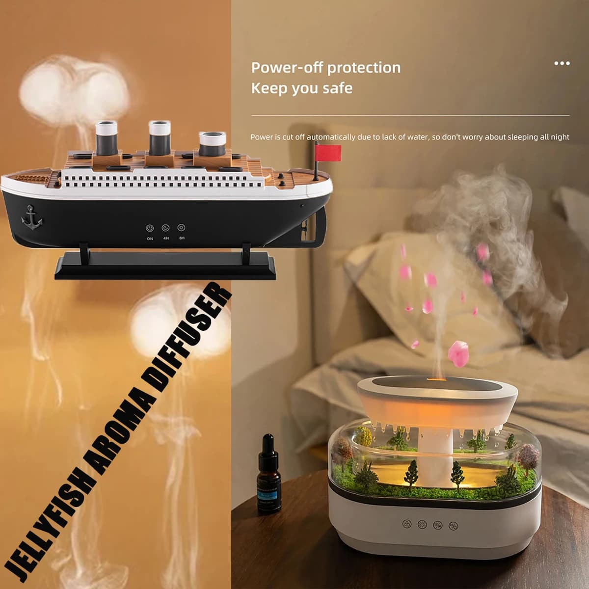 Humidificateur d'aromathérapie goutte de pluie humidificateur d'air couleur lumière blanc bruit diffuseur d'huile essentielle aromathérapie ultrasonique domestique