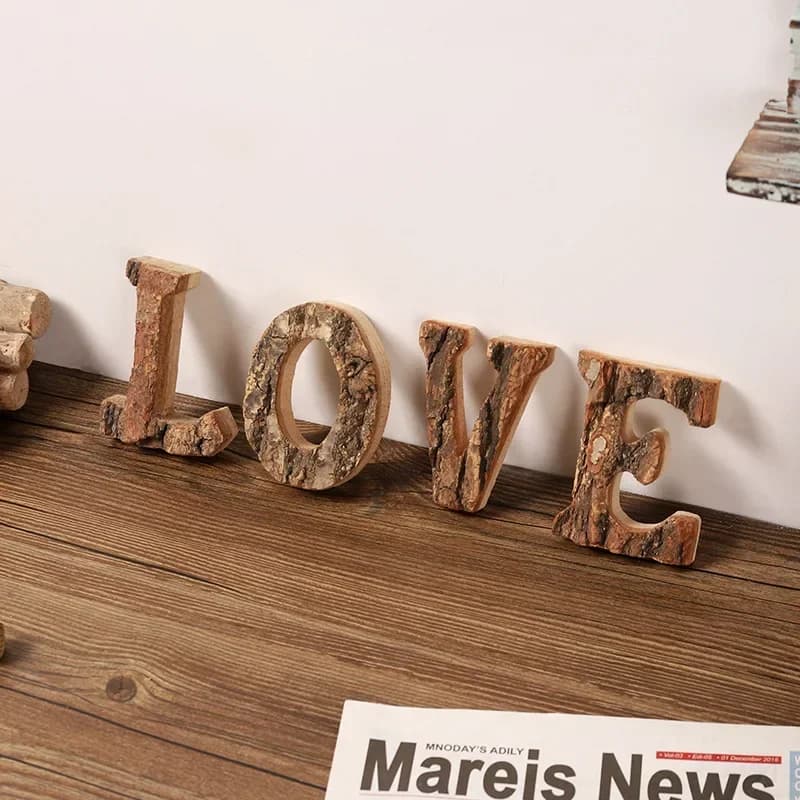 Lettres de l'Alphabet et Chiffres en Bois Massif, Rétro, Vintage, pour Cafétéria, Bar, Décoration de Maison, DIY