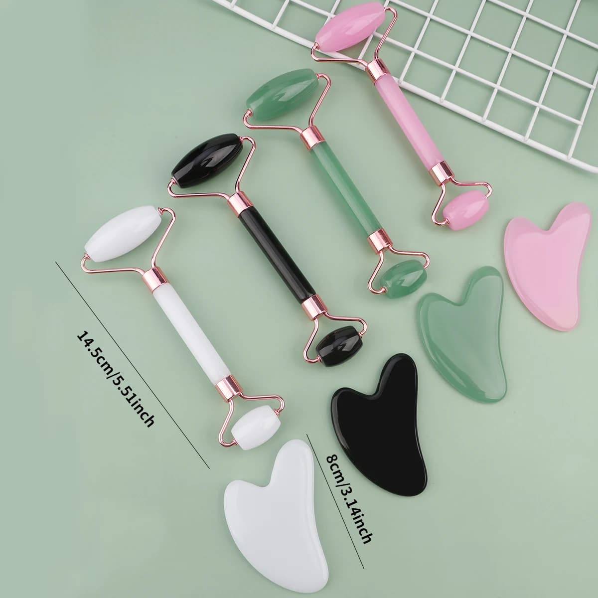 Rouleau & Gua Sha, rouleau pour le visage, rouleau pour le visage, outils de soins de la peau, masseur en résine, Massage du visage pour le visage, les yeux, le cou et le corps