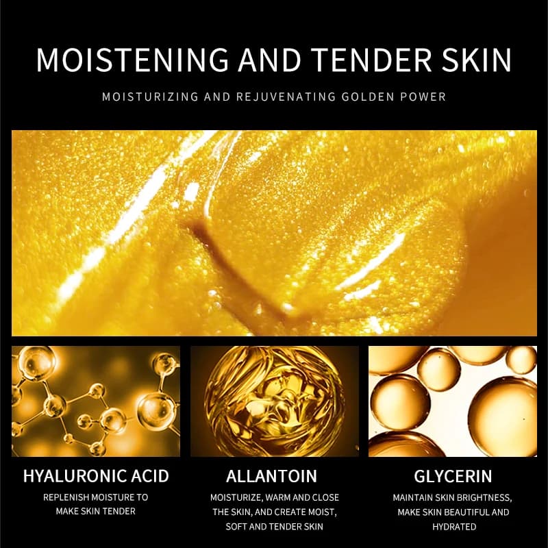 Masque Facial doré 24K, Anti-rides, hydratant, Anti-âge, feuille, produits de soins pour la peau du visage