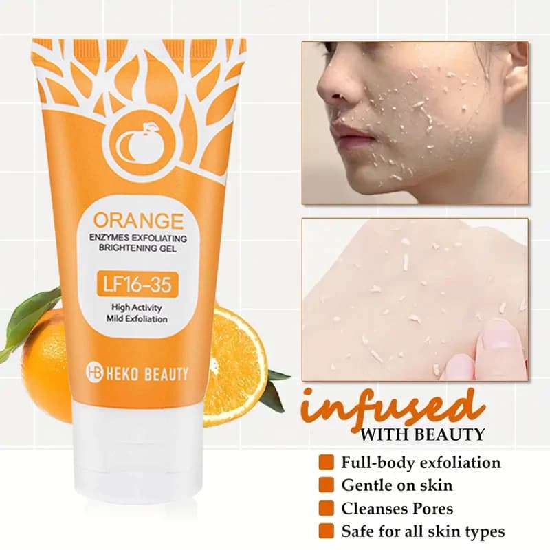 Gel exfoliant orange 50g, exfoliant, mort, élimination, nettoyage en profondeur, longue durée, hydratation, nettoie les pores, sûr pour tout le corps