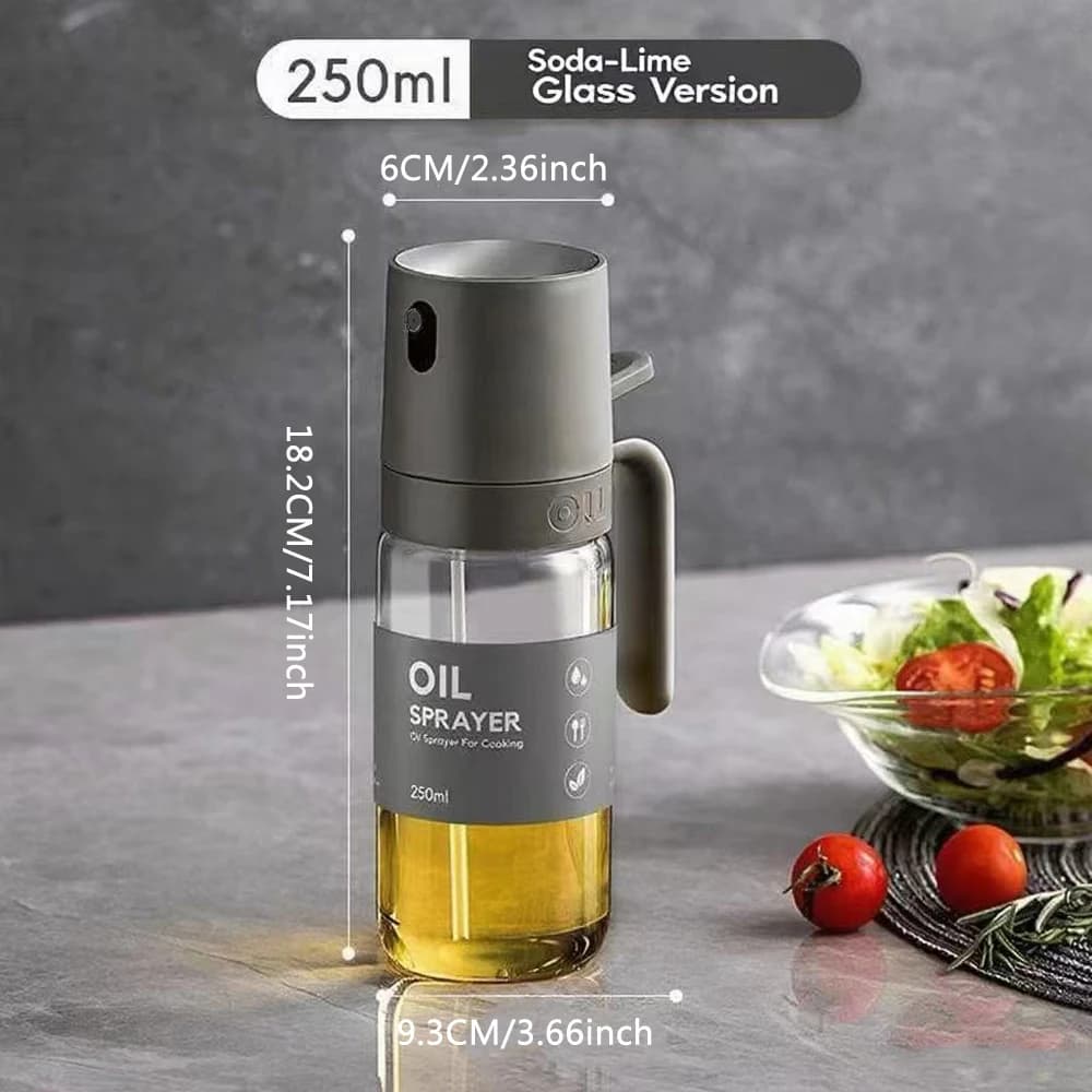 Bouteille pulvérisatrice d'huile d'olive anti-fuite, contrôle précis de l'huile pour la cuisson, la grillade et la friteuse à air, accessoire de cuisine et de camping transparent