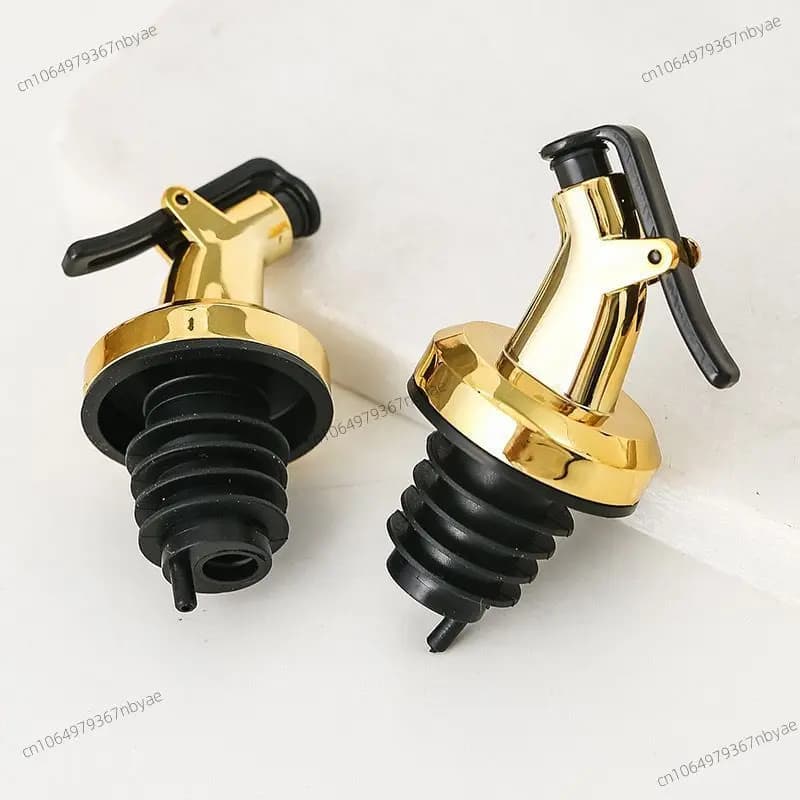 Becs d'huile d'olive dorés bouchon de bouteille de vinaigre d'huile bec distributeur de buse étanche bouchon de bouteille en Silicone étanche créatif