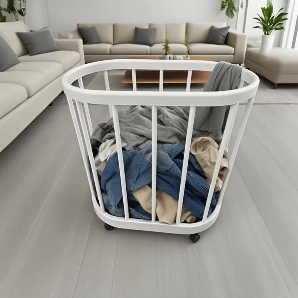 Panier à linge avec roulettes, panier à linge roulant, imperméable, grande capacité, chariot de rangement, salle de bain, buanderie, organisateur pour la maison