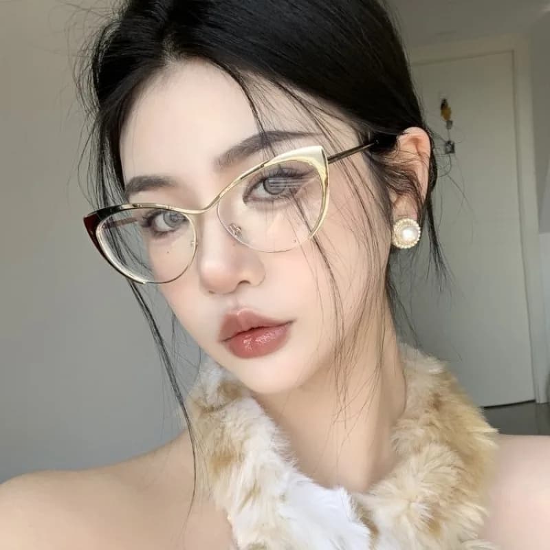 Monture de lunettes de vue œil de chat pour femme, lunettes de mode pour fille, lunettes bloquant la lumière bleue pour femme