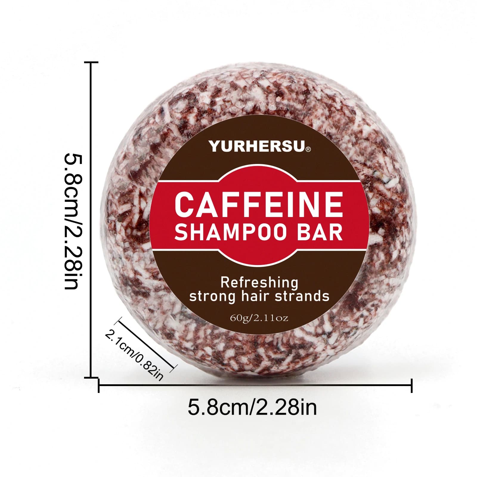 Shampooing solide à la caféine pour la croissance des cheveux, stoppe rapidement la perte de cheveux, anti-DHT, épaissit et renforce les cheveux, pour hommes et femmes, shampooing solide naturel