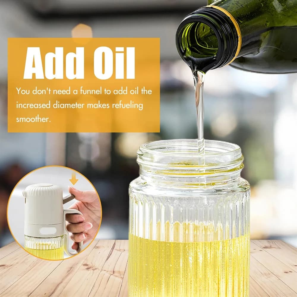Bouteille pulvérisateur d'huile d'olive en verre, 250 ml, réglable, anti-fuite, pour la cuisine, le barbecue, les salades, les friteuses à air, les repas légers