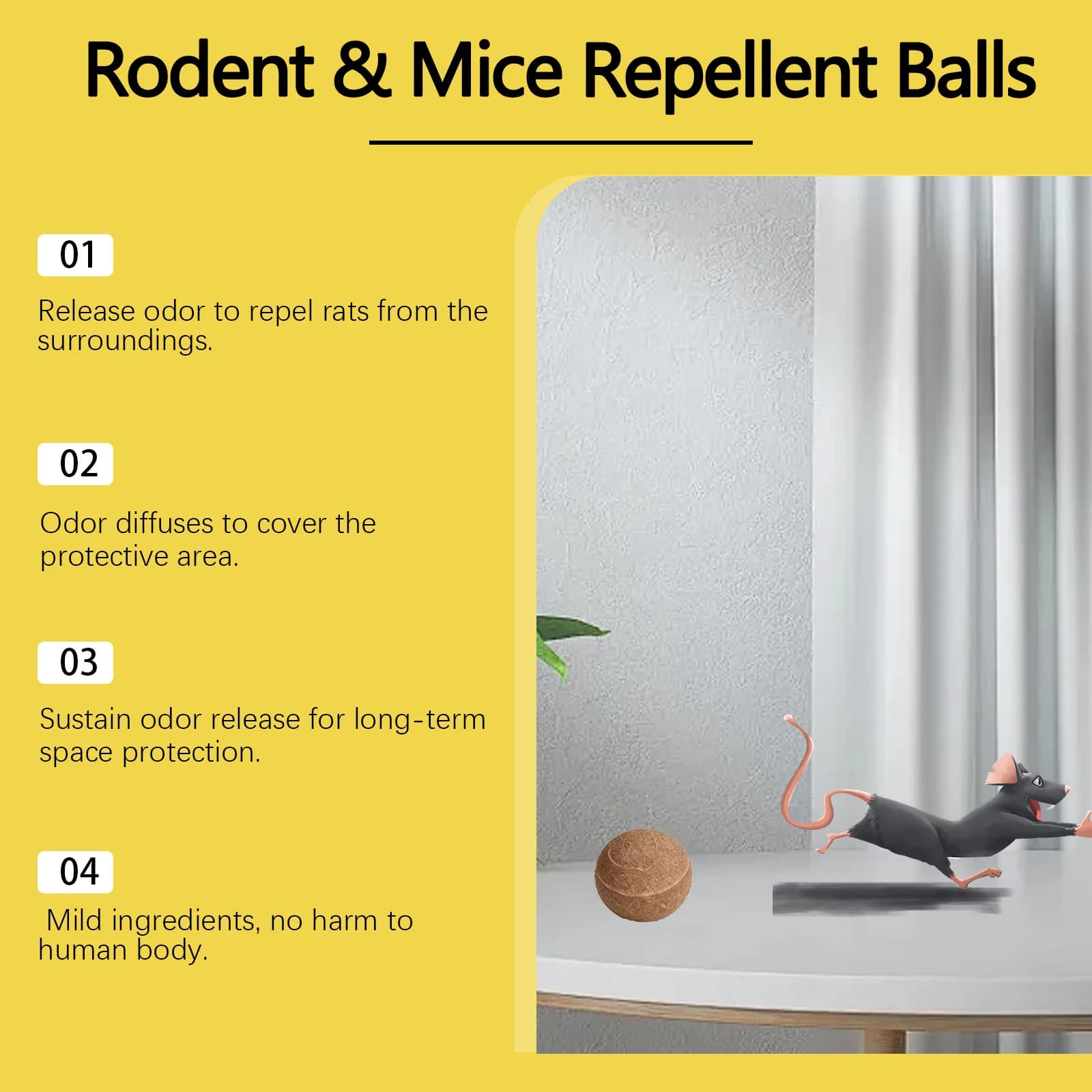 Boules répulsives pour souris, 12 pièces, huile essentielle de plante, dissuasion des rats, pour moteur de voiture, cuisine, entrepôt, Protection longue durée