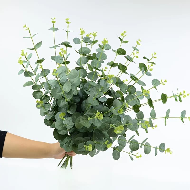 Feuilles d'eucalyptus artificielles, 10/20/40 pièces, pour la décoration de la maison, les bouquets de mariage, les couronnes, les fêtes rustiques et la décoration intérieure