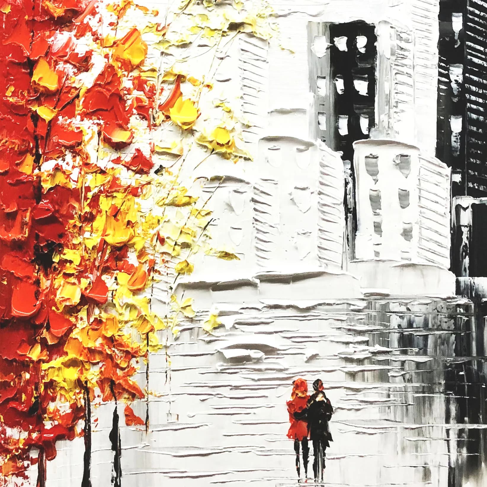 Peinture à l'huile abstraite faite à la main
