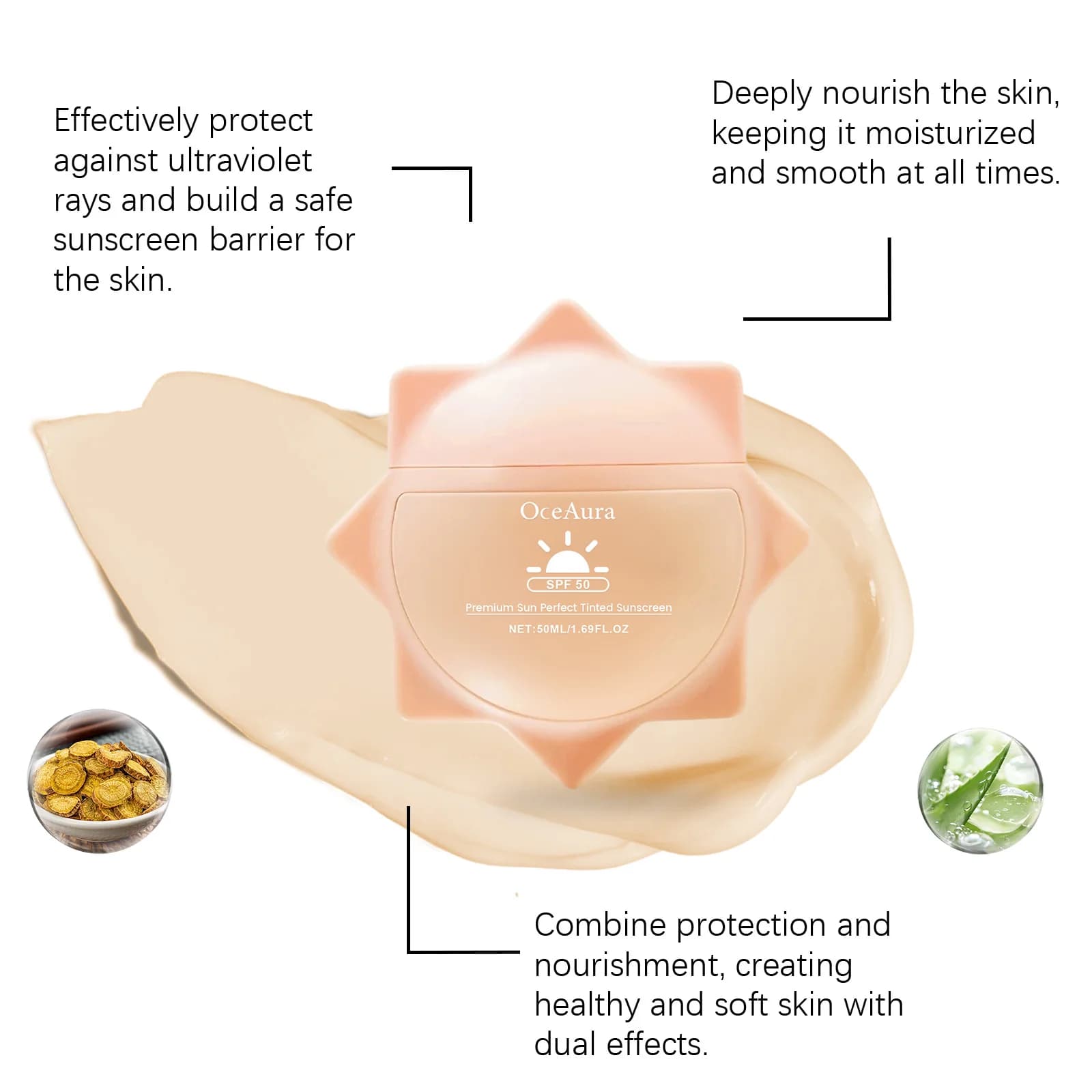 Crème solaire pour le visage et tout le corps, SPF 50 +, résistante aux UV, Protection de la peau, Anti-coup de soleil, contrôle du sébum, crème d'isolation solaire hydratante