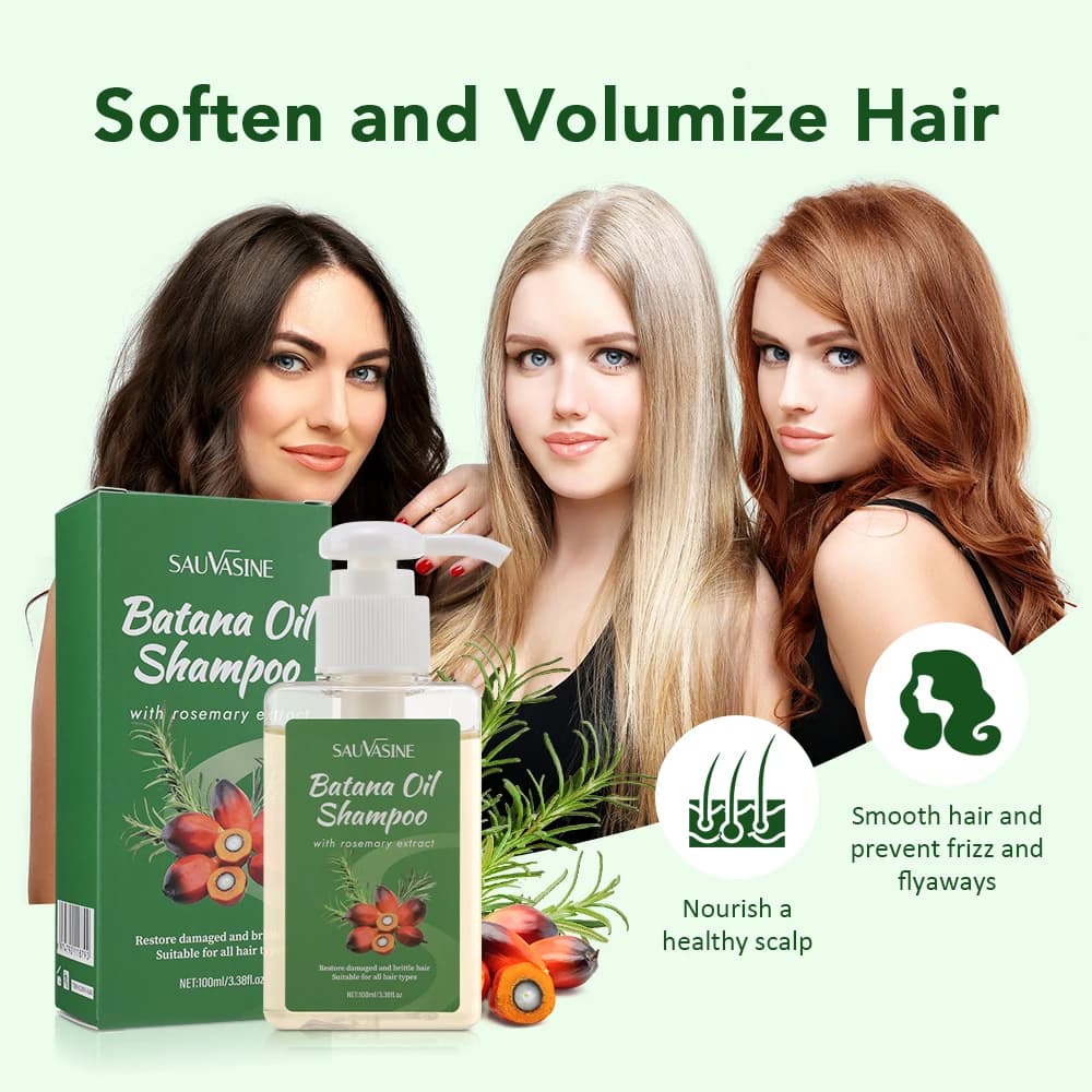Shampoing nourrissant à l'huile de Batana pour tous les cheveux, 100ML, apaisant, pour le cuir chevelu, réparation Intense, avec extrait de romarin