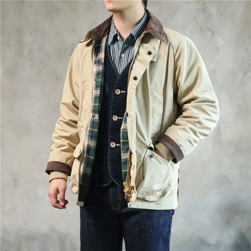 Amekage-Veste coupe-vent britannique imperméable pour homme
