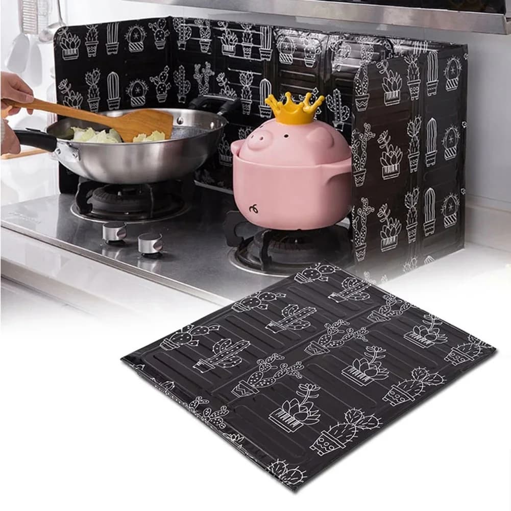 Déflecteur d'huile pliant en papier d'aluminium, pour poêle domestique, déflecteur d'éclaboussures d'huile de cuisine, séparateur d'huile en Film d'aluminium pliant