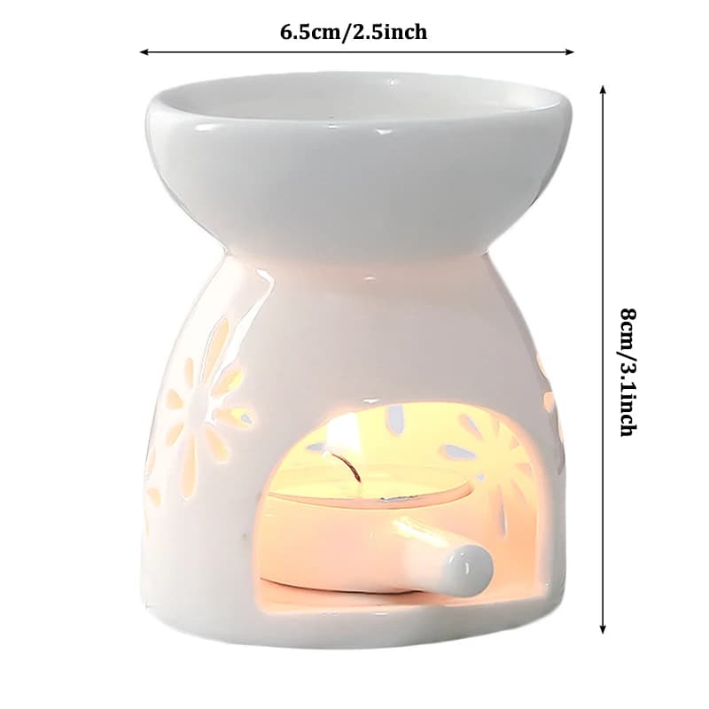Lampe à huile essentielle en céramique, brûleur d'arôme, bougie d'aromathérapie, porte-parfum