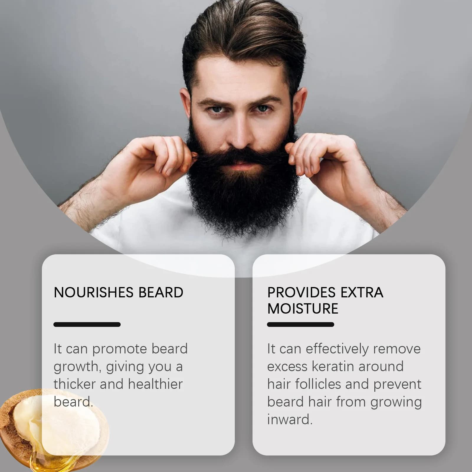 Après-shampoing pour barbe pour hommes, nourrit, hydrate, répare les frisottis et renforce la barbe