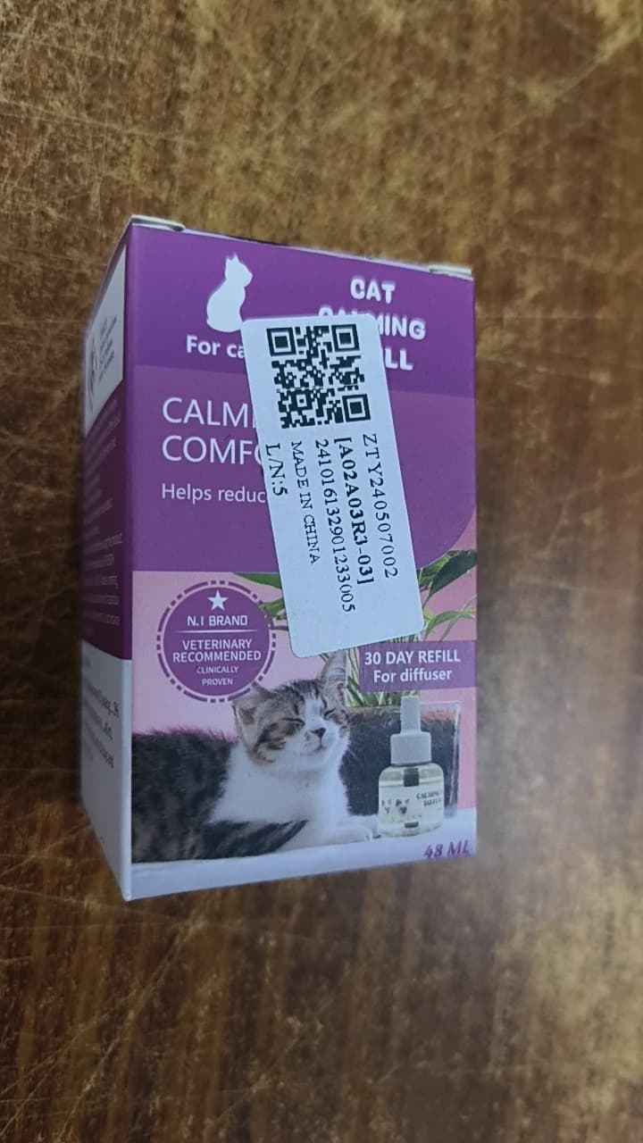 Spray apaisant aux phéromones pour chats 48 ml – Prévient les griffades et les urinations indiscriminées – Phéromone anti-stress pour chats