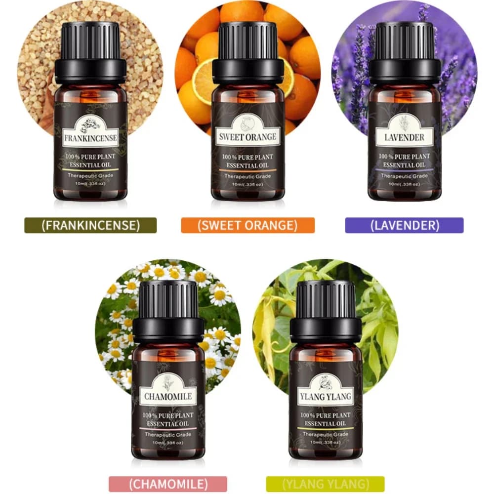 Huiles essentielles d'aromathérapie à l'huile de lavande, 10ml, pour diffuseur, Relaxation, apaisant, huile de citron Rose, haute qualité, 100% Pure