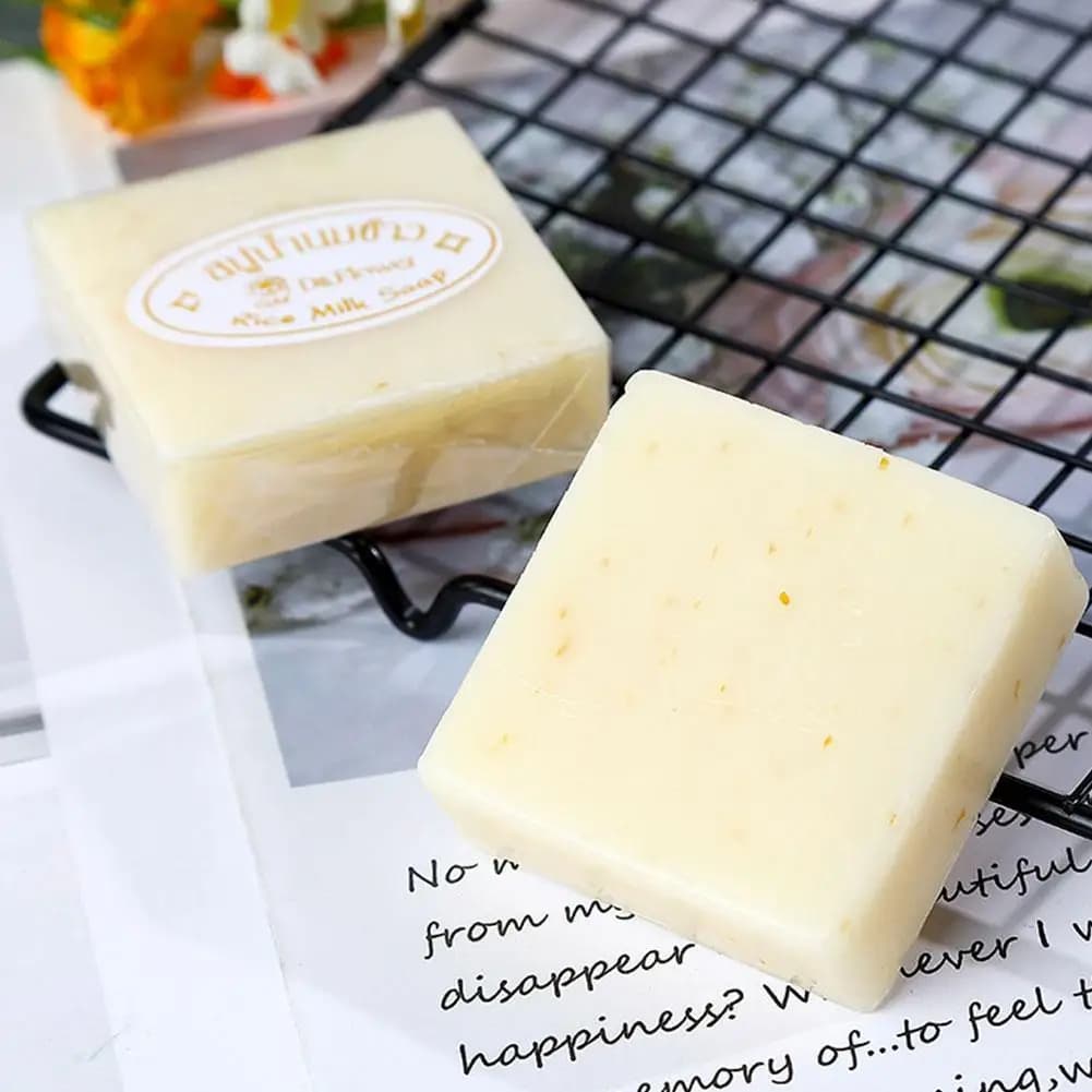 Savon au Lait de Riz Original en Gros, Savon Artisanal au Lait de Riz Hydratant et Contrôle du Sébum pour le Corps et le Visage, 1/2/3 PIÈCES
