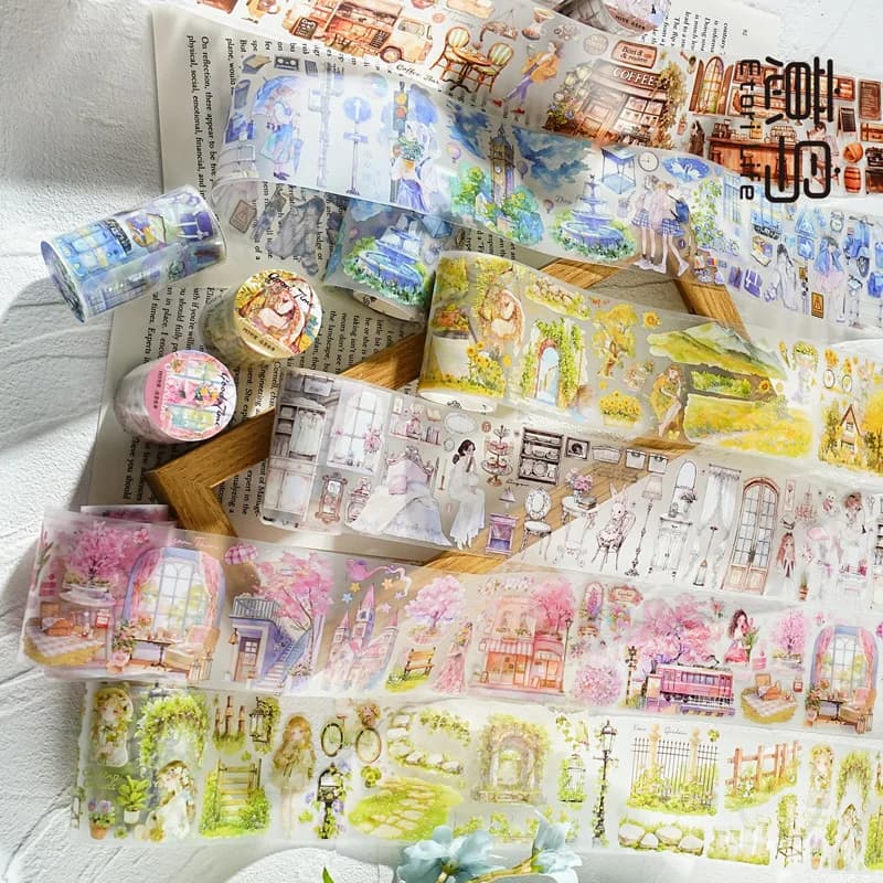 Ruban Washi PET Good Times de 2 m - Rouleau adhésif décoratif transparent pour scrapbooking