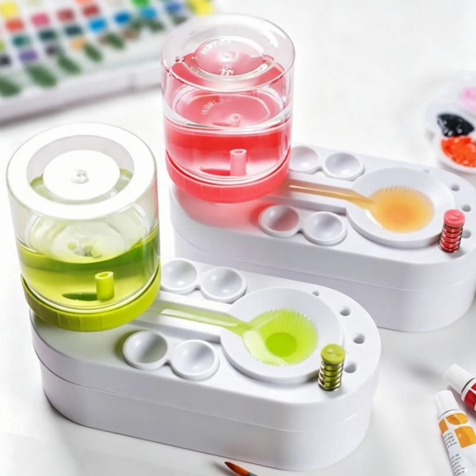 Nettoyeur de pinceaux professionnel pour aquarelle avec égouttoir, distributeur d'eau pour pinceaux à peinture à l'huile