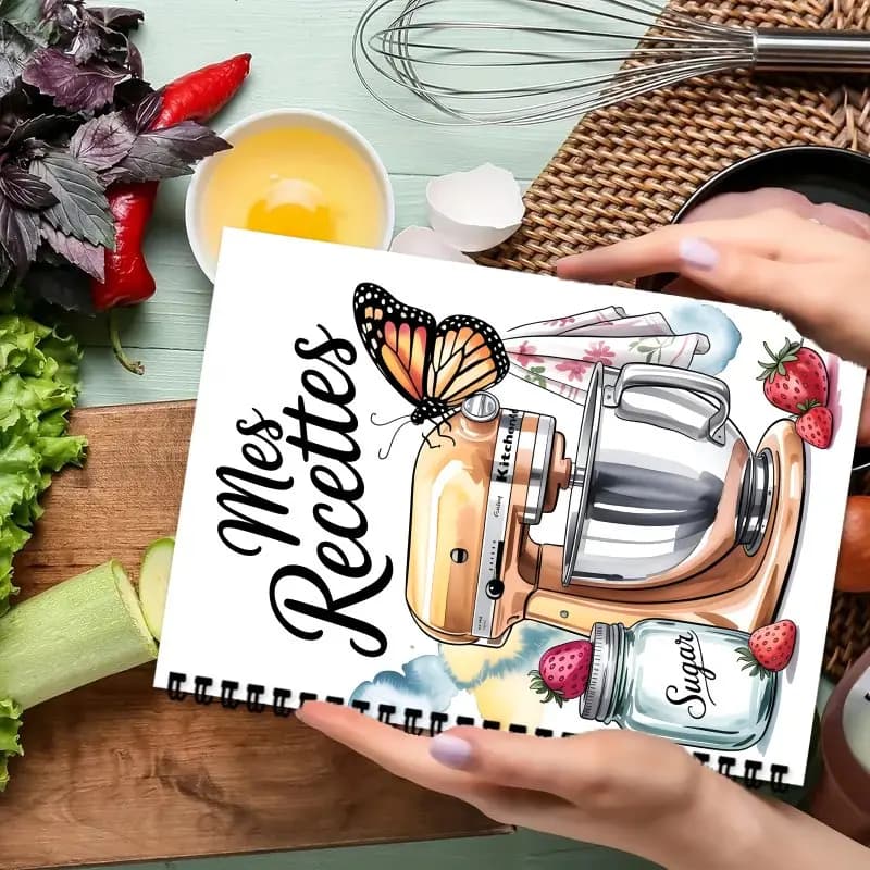 Livre de recettes amusant en français, Créez votre propre livre de recettes, Pages vierges pour la planification des repas, Cadeau idéal pour les passionnés de cuisine