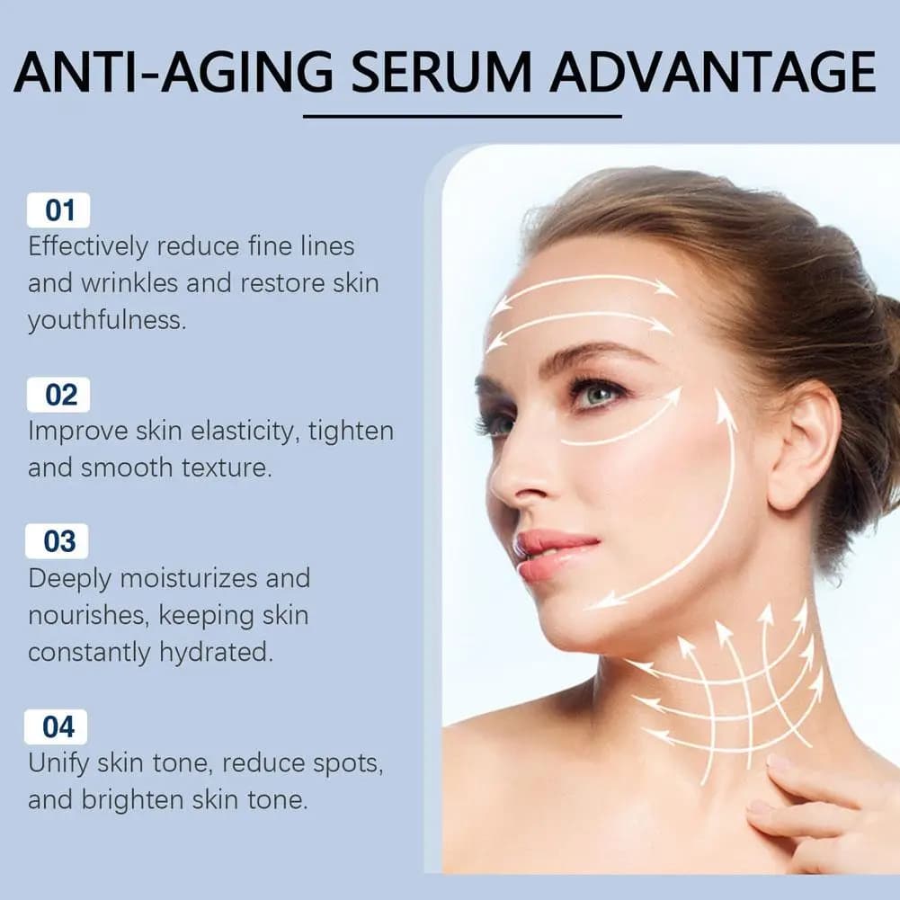 Sérum anti-âge liquide à la vitamine C, soutient l'élasticité de la peau et le collagène, aide à améliorer l'apparence des ridules et des rides