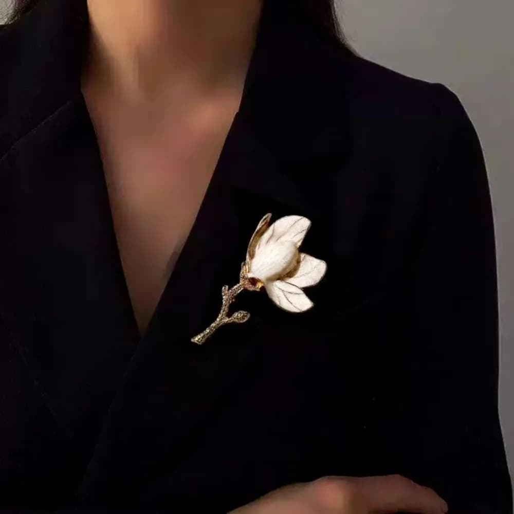 Broche de luxe baroque avec un magnifique motif de fleur de tulipe pour hommes et femmes, accessoires de bijouterie, cadeau de mariage, de fête ou de couple