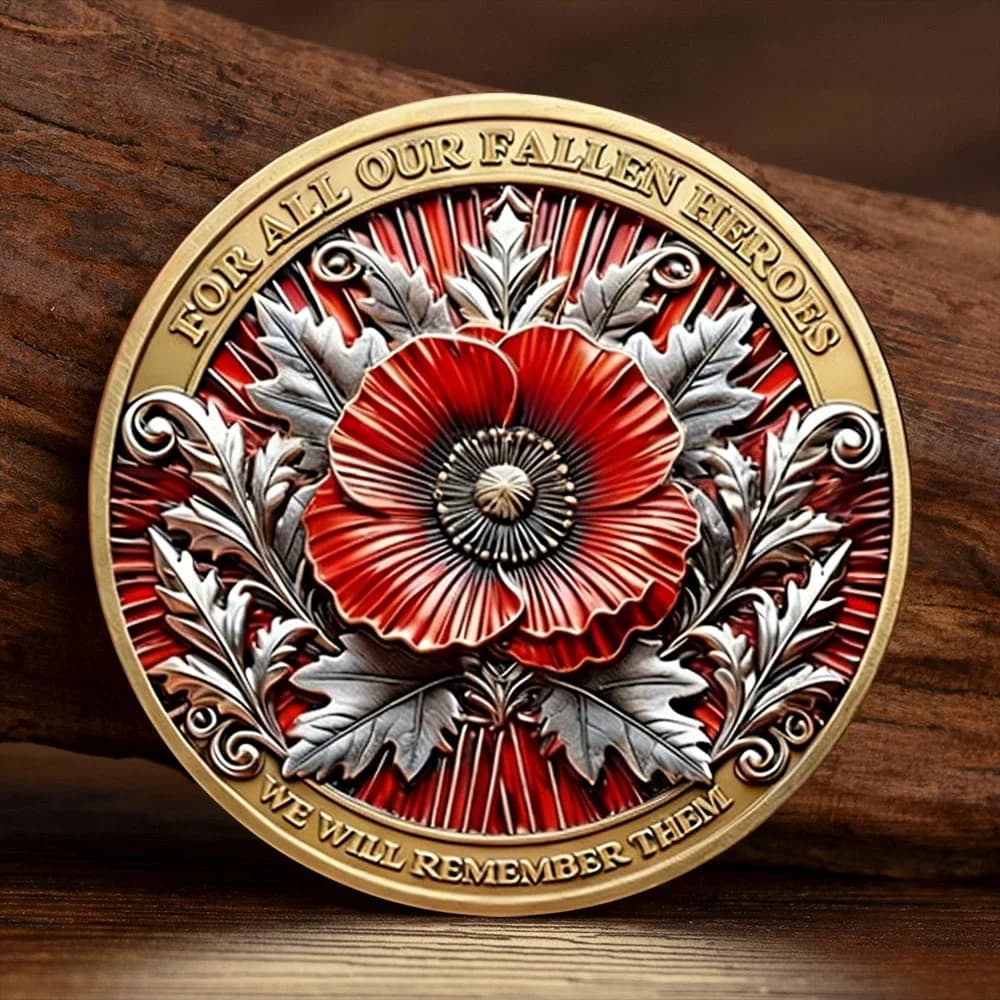 Pièce de monnaie souvenir 2D imprimée pour la Journée des Vétérans 2025