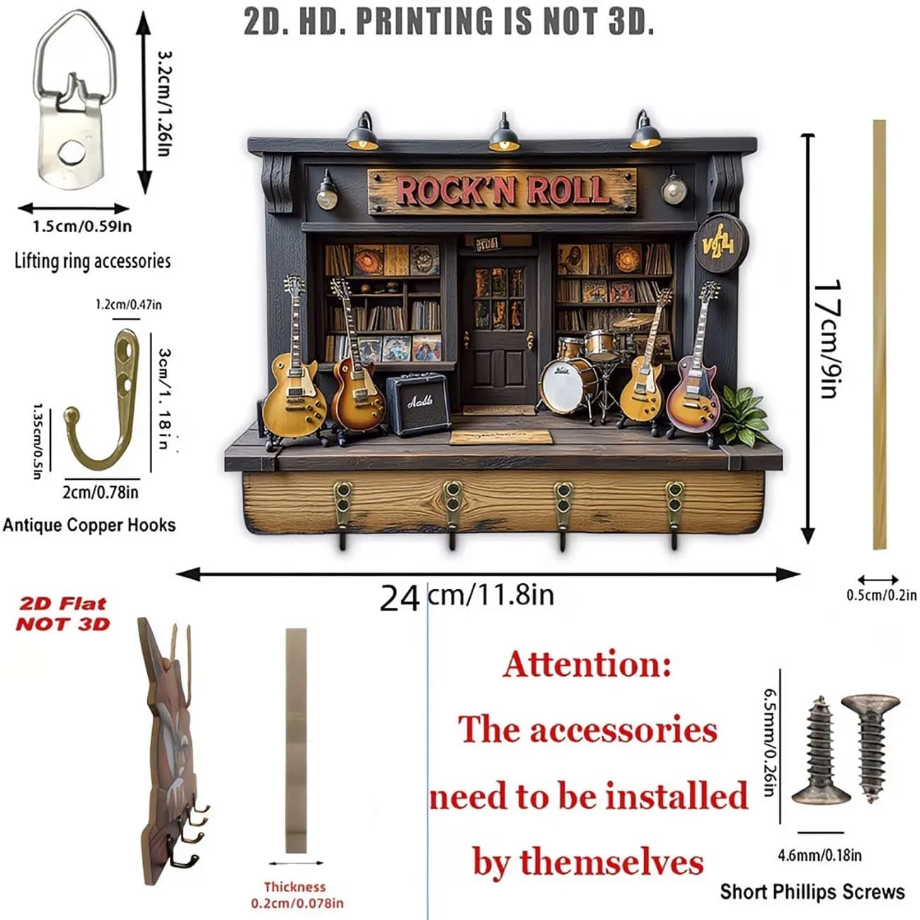 Porte-clés Rock 'n Roll Guitar Shop