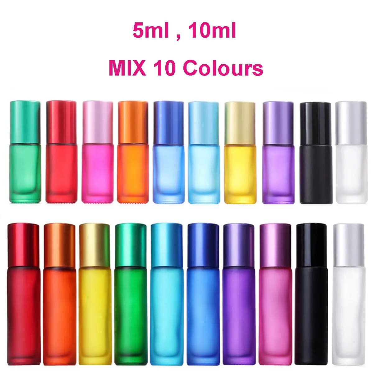 Flacon roll-on en verre dépoli mat 5ML 10ML pour huiles essentielles, flacon à bille pour parfum et aromathérapie, rechargeable, format voyage mini
