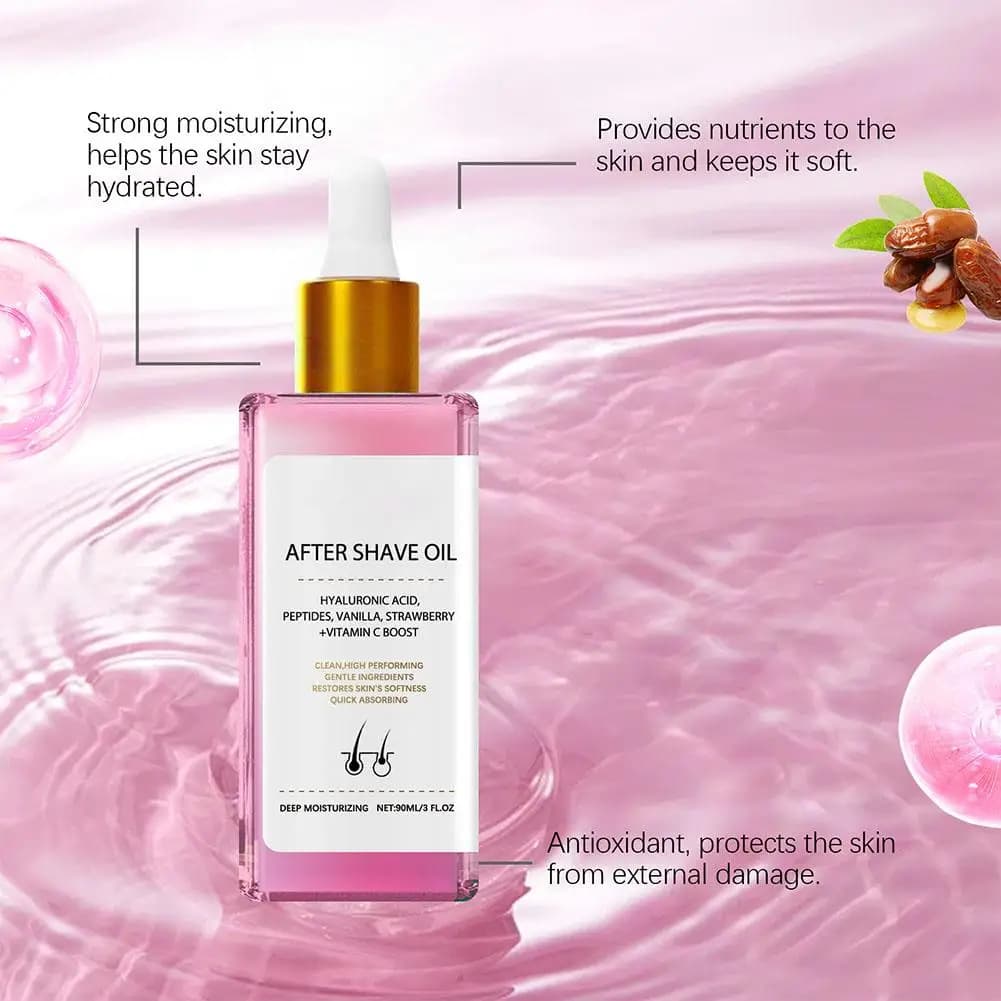 Huile de soin après épilation aux fraises, 90ml, apaise doucement la peau, hydratante, crème d'épilation, soins pour la peau, 60g