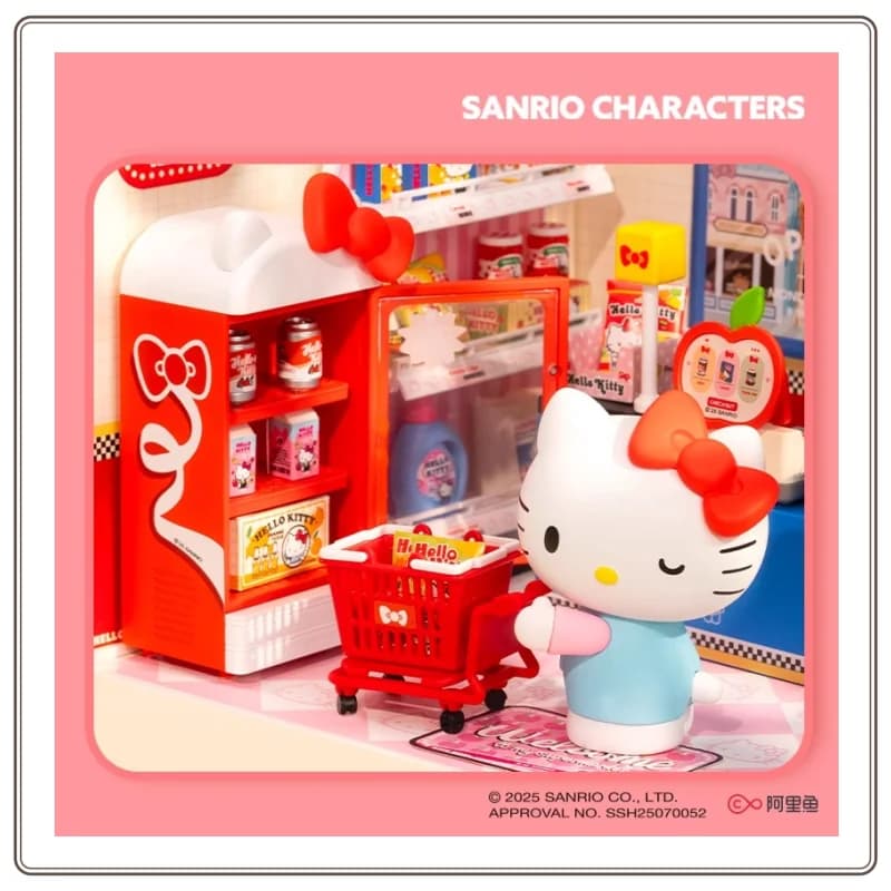 Nouveau Rolife Sanrio Super monde Hello Kitty scène boîte aveugle bébé maison assemblage jouet créatif ornement cadeau femme Surprise cadeau