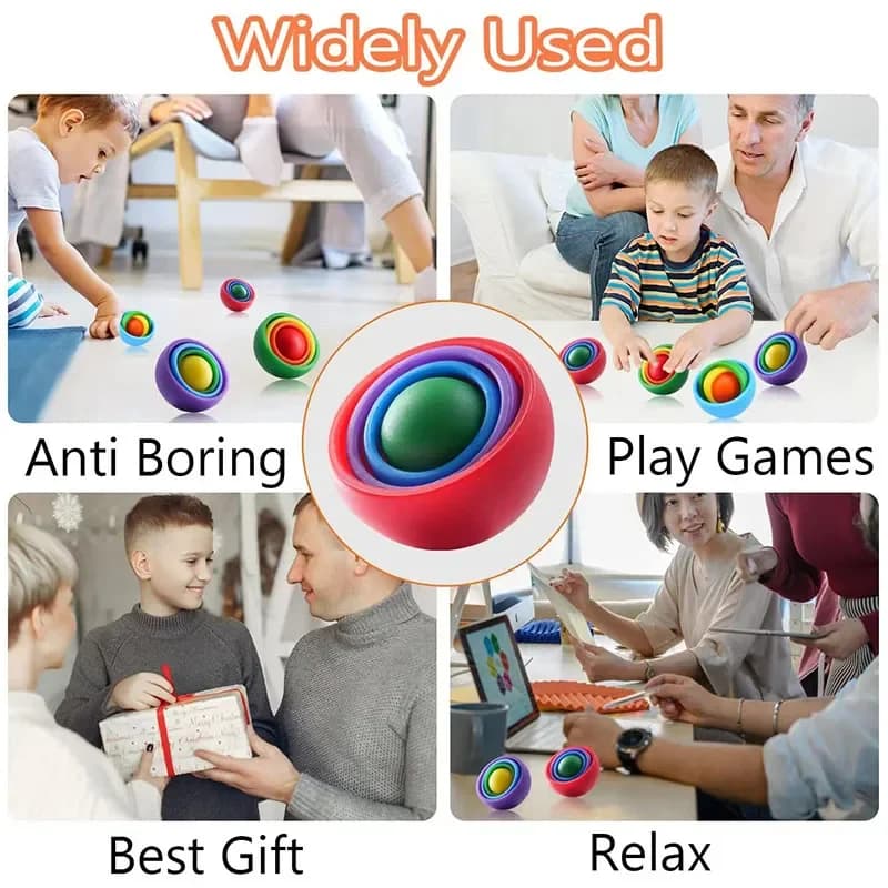 Boule rotative 3D Fidget Gyro jouets sensoriels main Fidget Spinner Gyroscope pour enfants adolescents adultes enfants tdah autisme soulagement du stress
