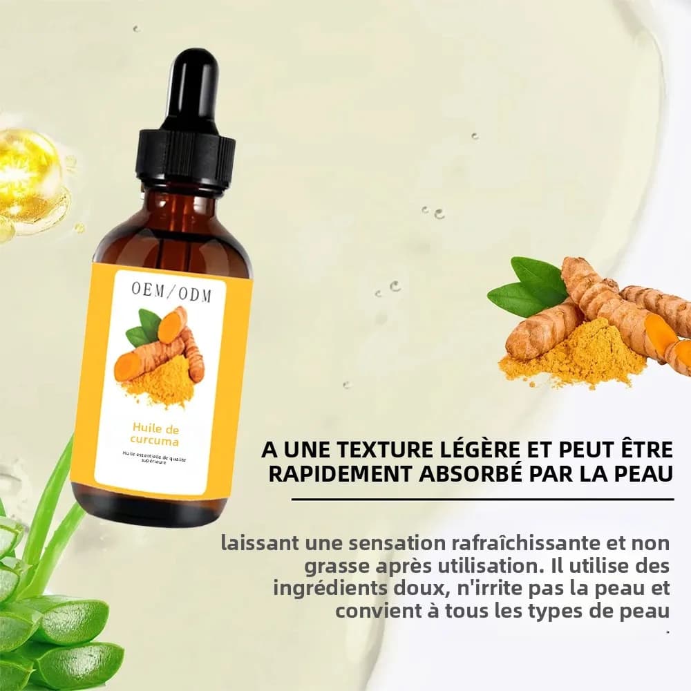 Huile Nettoyante Visage au Curcuma Éclaircissante Anti-Acné et Points Noirs