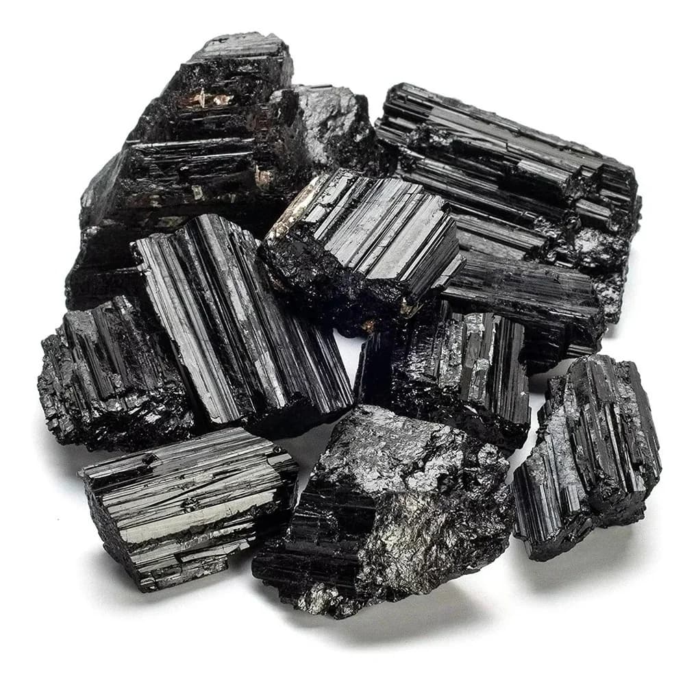 Pierre de minerai brut de gravier de tourmaline noire naturelle