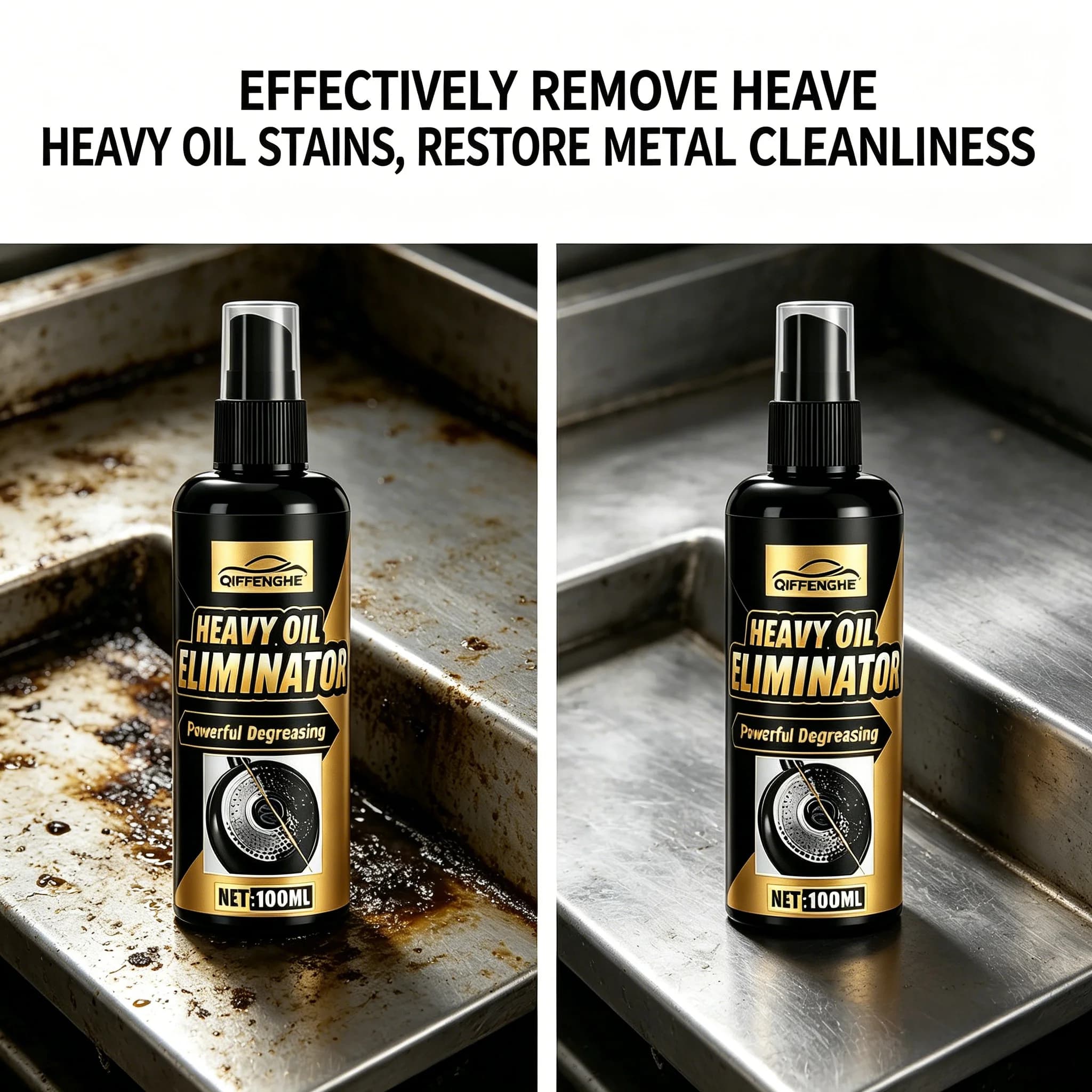 Dégraissant Puissant en Spray 100ml pour Cuisine, Éliminateur de Graisse pour Plaques de Cuisson, Ustensiles et Hottes