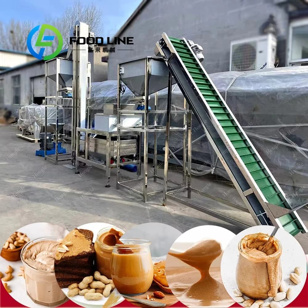 Machines de ligne de production de pâte d'arachide de Tahini de beurre d'amande et de sésame pour la fabrication de beurre de soja de noix, processeur de matière première