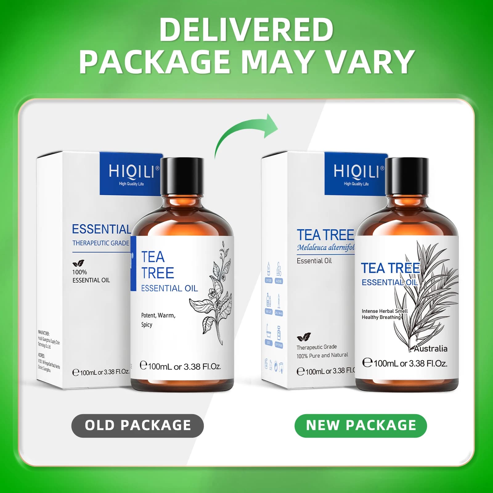 HIQILI 100ML huiles essentielles d'arbre à thé pour diffuseur humidificateur aromathérapie Massage huile aromatique pour bougies fabrication de savon soins capillaires