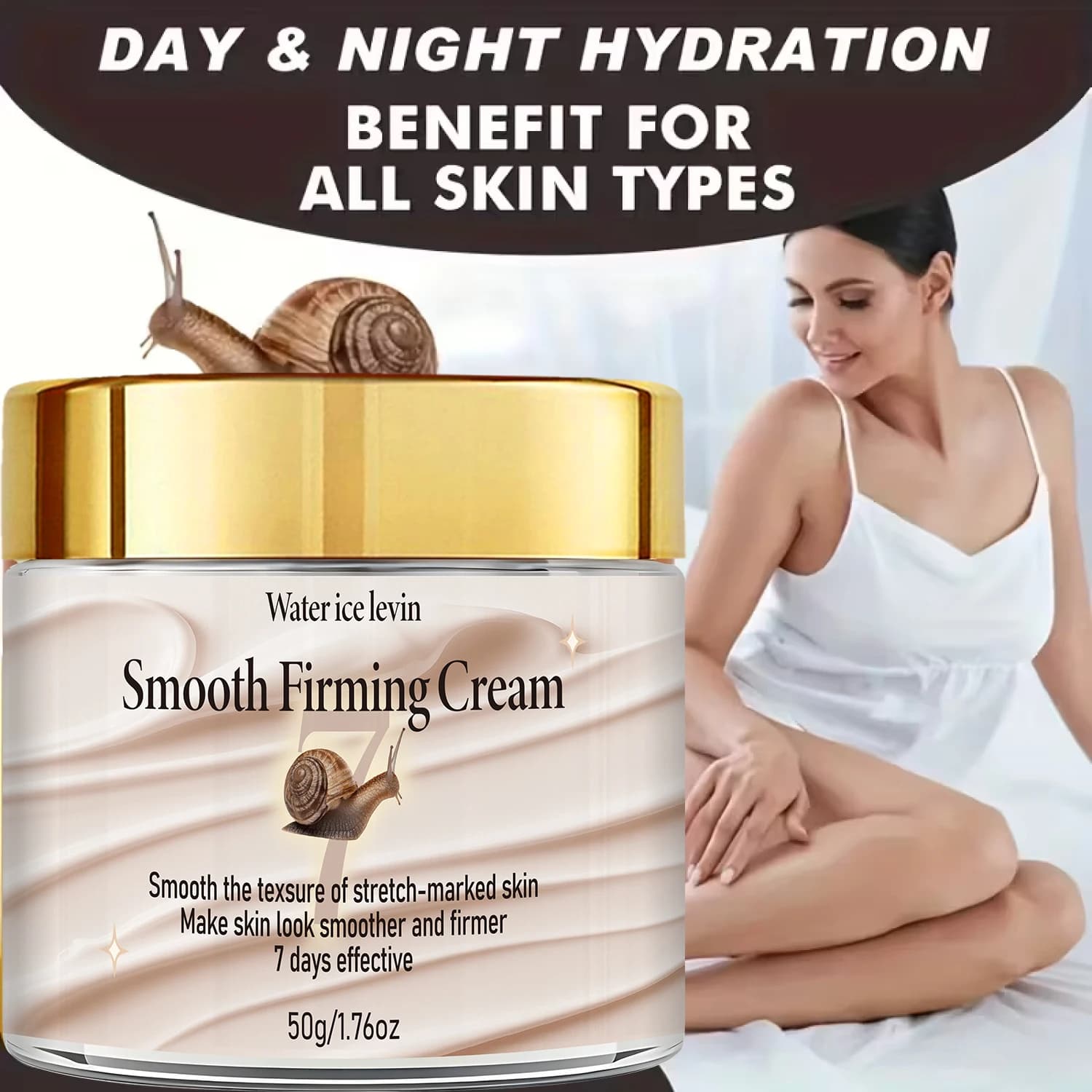 Crème raffermissante lissante. Utilisation pour le visage, le corps, les mains et les pieds. Lisse les vergetures. Raffermit la texture de la peau. Résultats visibles en 7 jours. 50g.