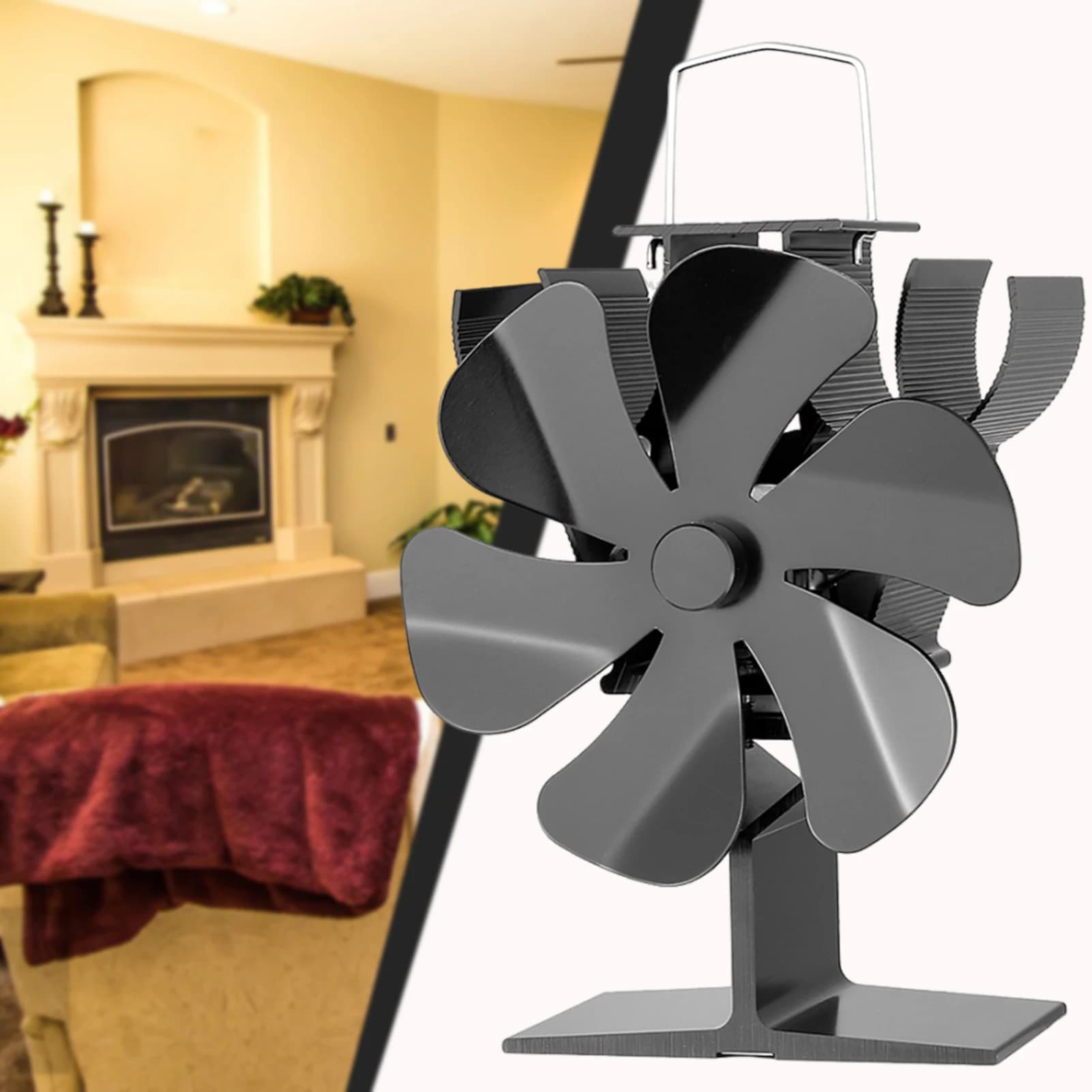 Ventilateur de poêle à chaleur Aucune électricité requise Fonctionnement silencieux Ventilateurs de poêle à énergie thermique pour cheminées de chauffage domestique Brûleur à bûches