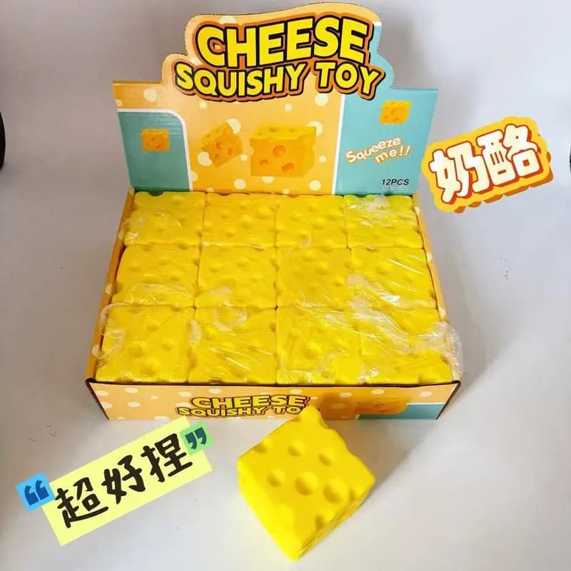 Jouet Squishy en forme de fromage simulé, Bloc de fromage géant créatif à remontée lente, Jouet anti-stress, Jouet en gros