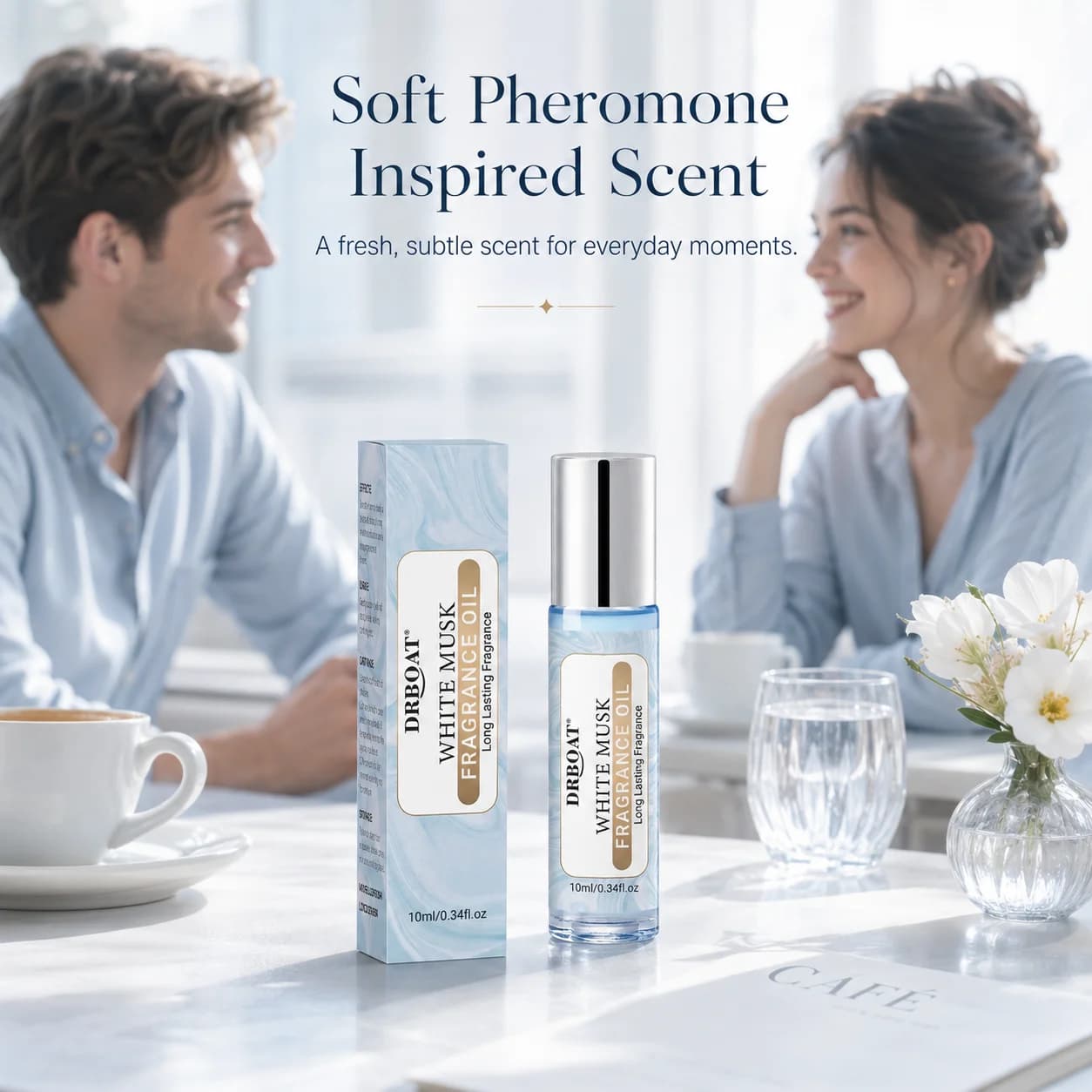 Huile de phéromone Musc Blanc - Huile essentielle parfumée subtile, Huile corporelle originale au musc pour la peau, pour les rendez-vous, Huile de parfum aux phéromones longue durée, 0